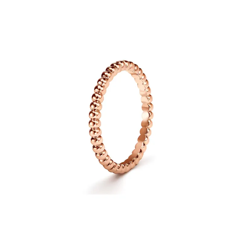 Van Cleef & Arpels Perlee Series Karat Gold Rings Women's Rose Gold-2