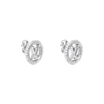 LOUIS VUITTON Stud Earrings Women's Silver