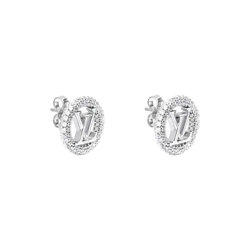 LOUIS VUITTON Stud Earrings Women's Silver