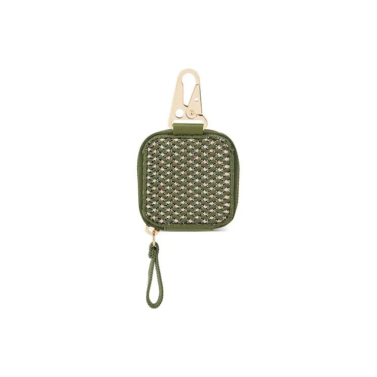 JC DAMO Eco Friendly Yarn With PU Earphone Case Women's Soy Milk/Green-0