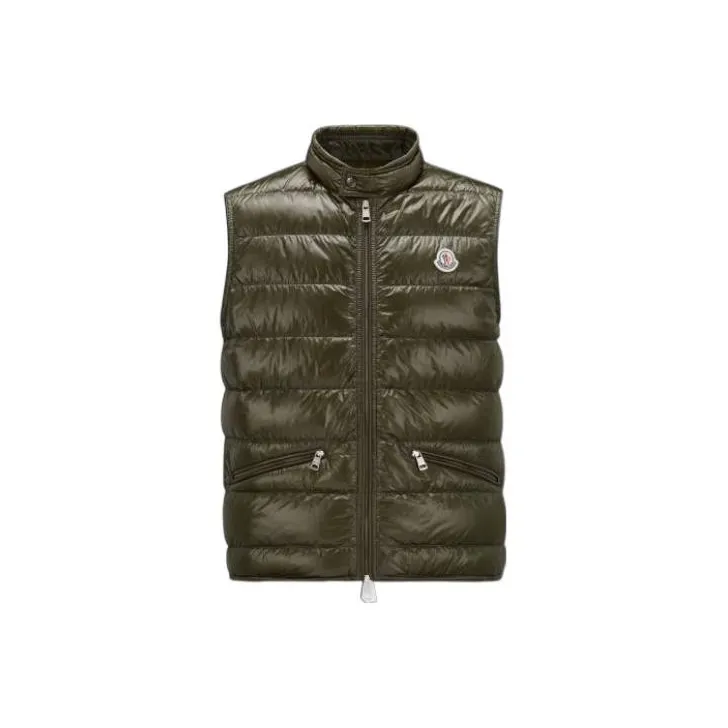 Moncler Gui Series Vests Men Dark Green-0