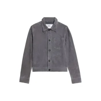 AMIPARIS Suede Buttoned Overshirt