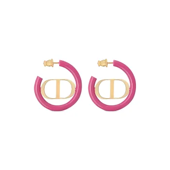 DIOR Metal Earrings Women's Gold/Rose Red