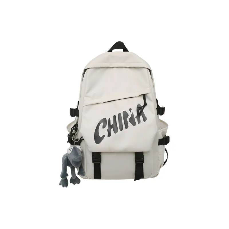 OUZIHUANG Nylon Backpack Unisex Black/Blue/Gray/Red/White-16
