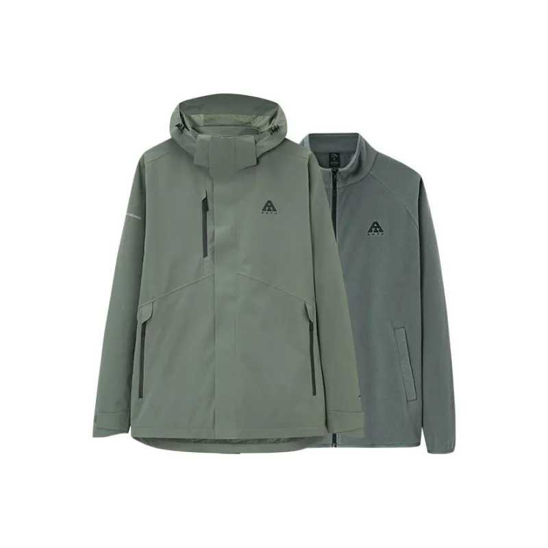 Anta The Shell Of The Earth 2.0 Windbreaker Jacket Waterproof And Windproof Men's Windbreaker Jacket Men's Green Green-0