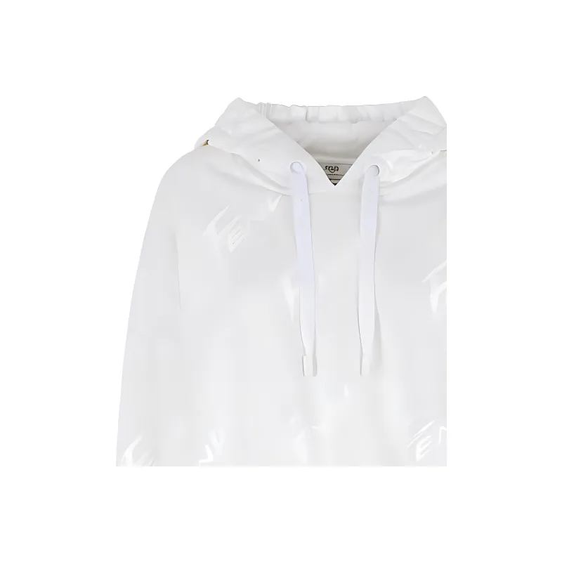FENDI Logo Print Drawstring Hoodie-3