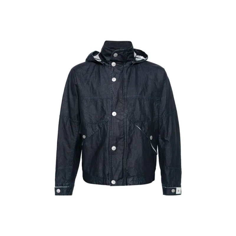 STONE ISLAND Raw Plated Linen Hooded Jacket-0