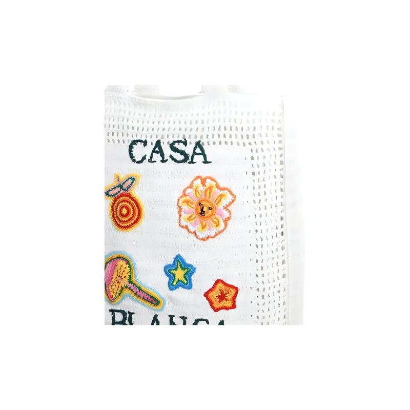 CASABLANCA Large Crochet Tote Bag-3