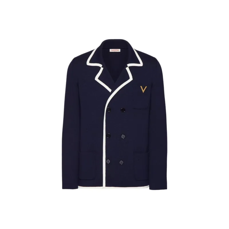 Valentino VGold Double Breasted Straight Hem Jacket-1
