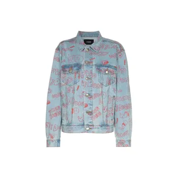 WE11DONE Denim Jackets Unisex Light Blue