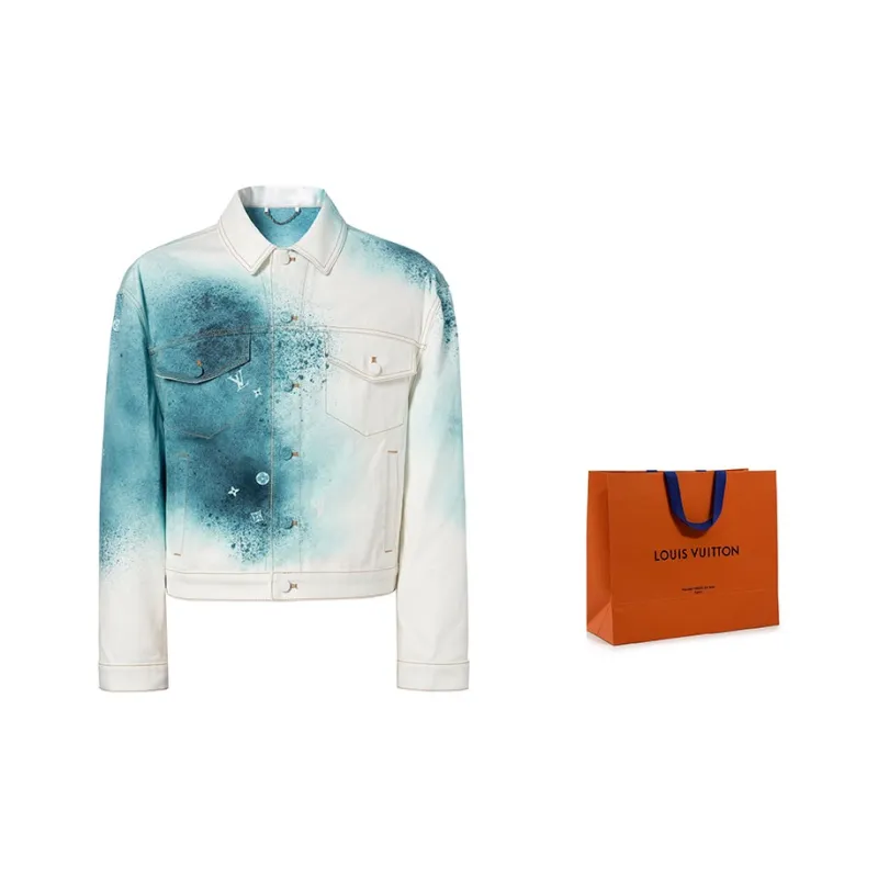 LOUIS VUITTON Pre Owned 20's Spray paint Denim Jacket-7