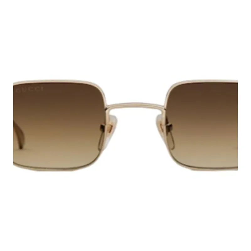 GUCCI Metal Square Sunglasses Men's Gold-2