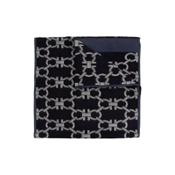 FERRAGAMO Silk, Cashmere Knit Scarves Men's Blue