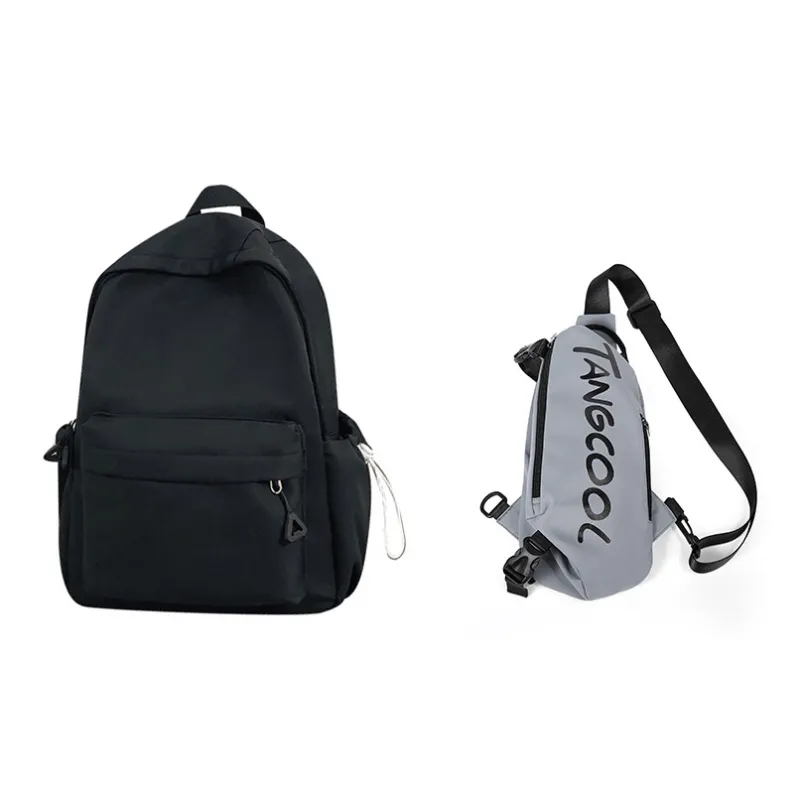 TANGCOOL Nylon Backpack Unisex White/Black/Pink/Blue/Yellow-43