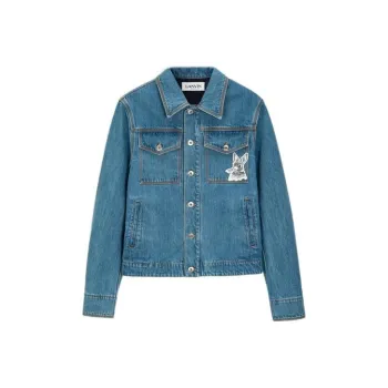 Lanvin SS23 BOTANICA Denim Jacket Unisex Blue