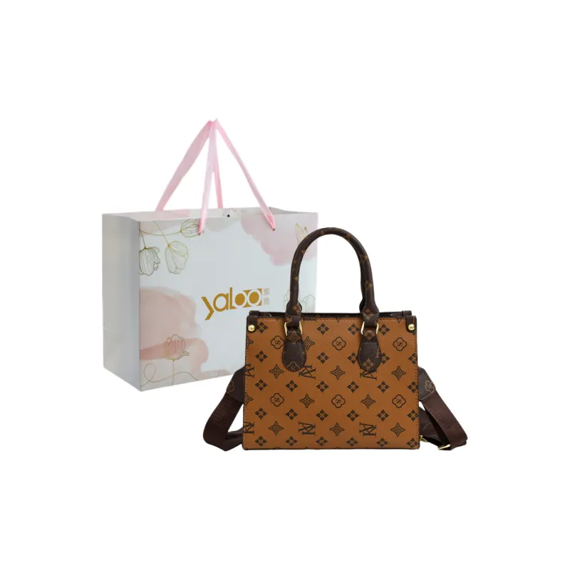 Yalu PU Shoulder Bag, Crossbody Bag, Handbag Unisex White/Coffee/Brown-12