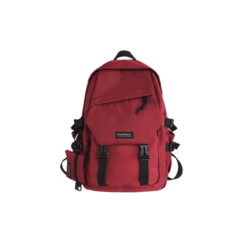 ZOGA Nylon Backpack Unisex Ivory/Black Red-12