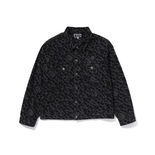 A BATHING APE Denim Monogram Metal One Point Jacket