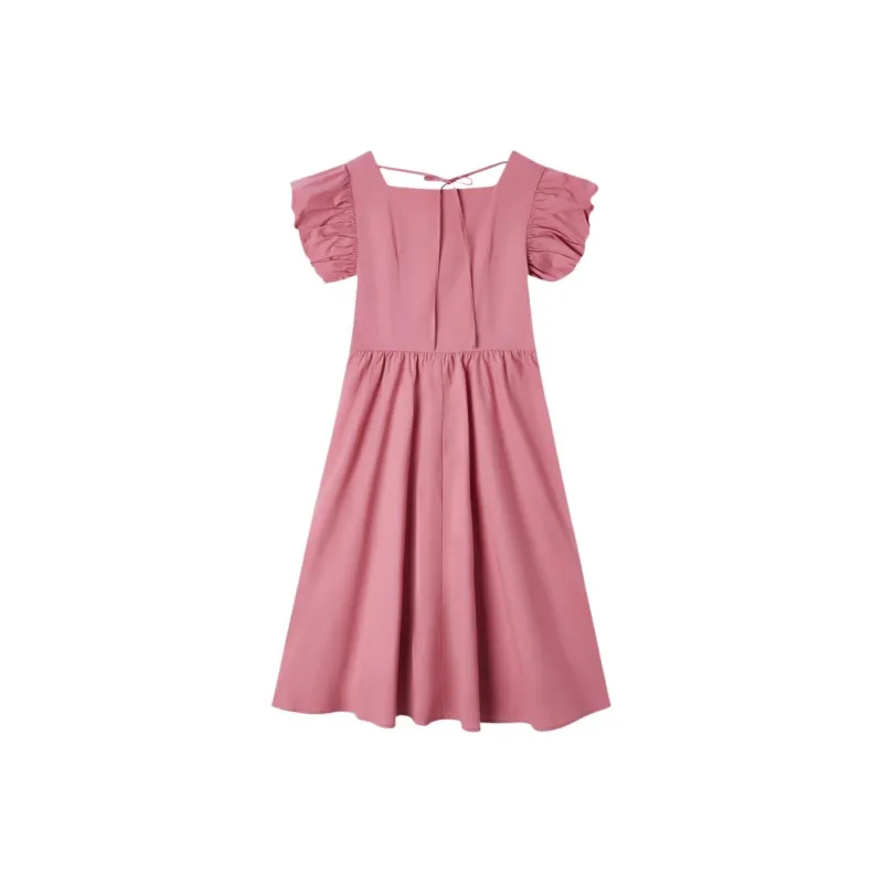 EICHITOO Short Sleeved Dress Women's Rose Red-1