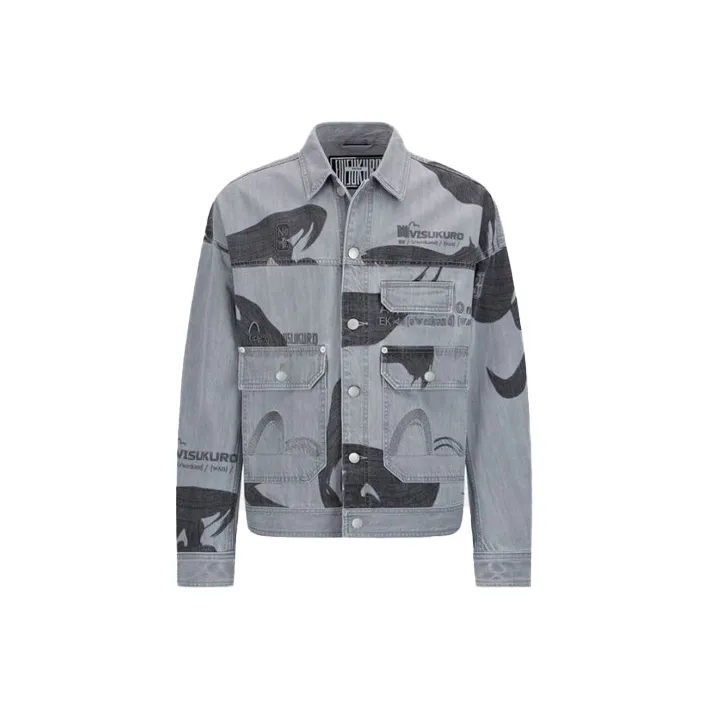 EVISU Denim Jackets Men Gray-0