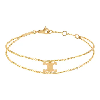 CELINE Triomphe Suspended Bracelet In Brass With Gold Finish