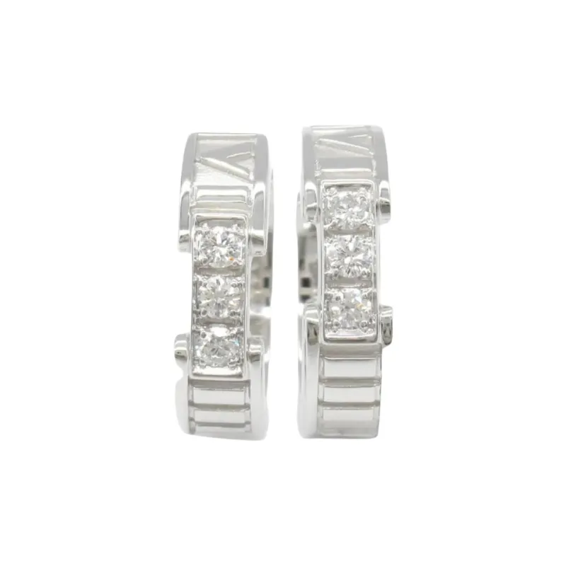 TIFFANY & CO. 2010s 18kt White Gold Set Atlas Diamond Earrings-0