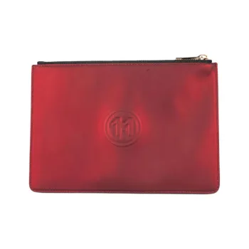 Maison Margiela Metal Leather Clutch Women's Red & Black