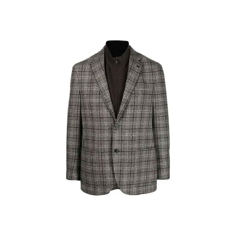 Corneliani Plaid check Single breasted Blazer-0