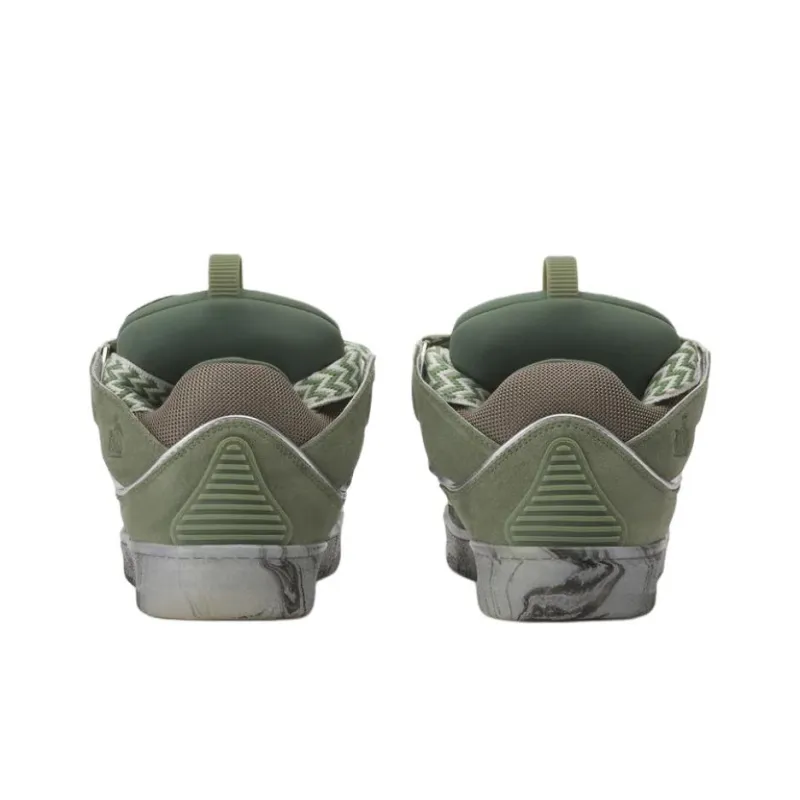 Lanvin Curb Low Top Skateboard Shoes Men's Green-3