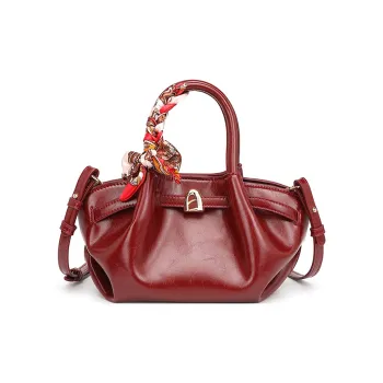 PAYOT Microfiber Synthetic Leather Handbag Regular Women's Burgundy