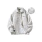 Plaid Style White Puffer Jacket