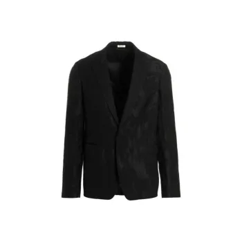Alexander McQueen Logo Jacquard Tailored Blazer
