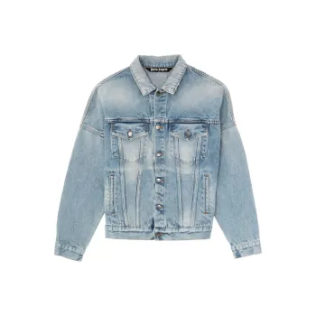 PALM ANGELS Logo Over Button up Denim Jacket