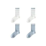 4 Pack (White 2+Stripe Blue 2)