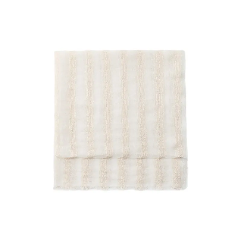ZARA Cotton Knit Scarves Women's Beige-0
