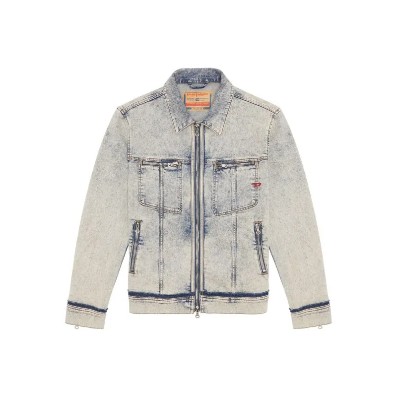 DIESEL Rehab Denim Denim Jackets Men Washed Gray-0