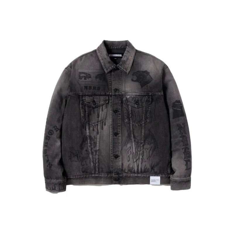 NEIGHBORHOOD Type 3 Graphic print Denim Jacket-4