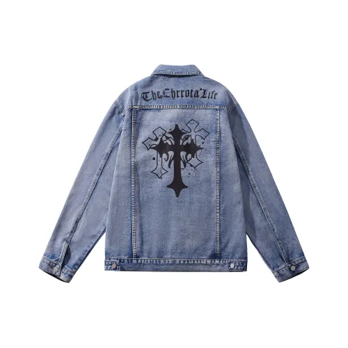 CHRROTA Denim Jackets Unisex Blue