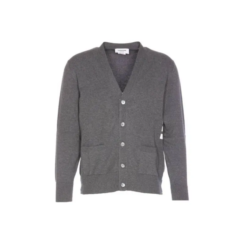 THOM BROWNE 4 Bar V Neck Relaxed Fit Cardigan-0