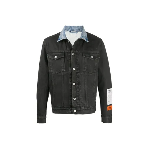 HERON PRESTON Denim Jackets Men Black