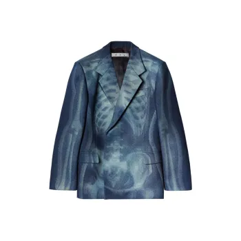 OFF-WHITE Runway Body Scan Double-breasted Denim Blazer