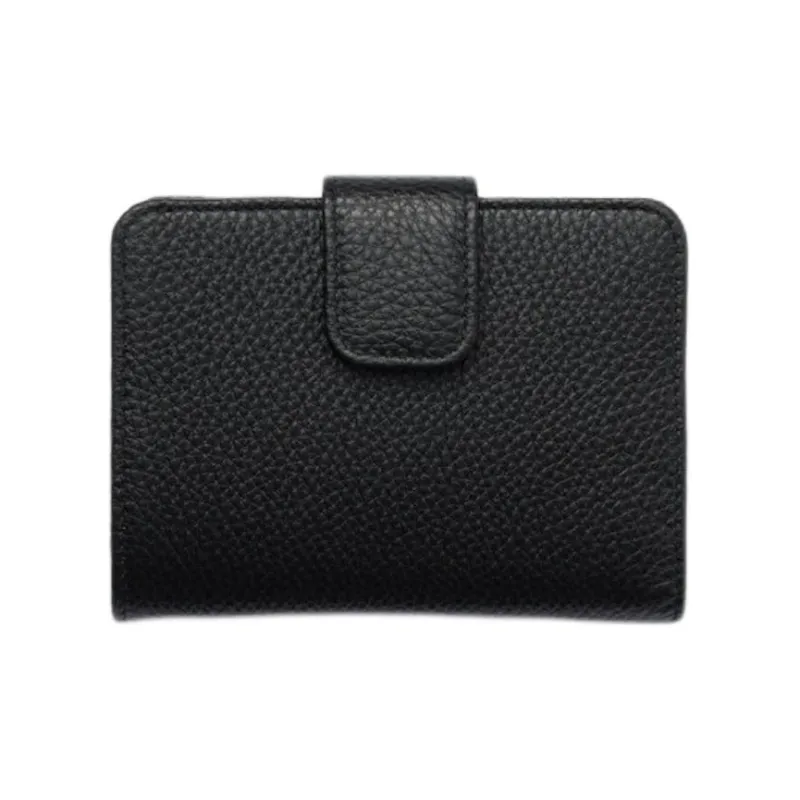 PRADA Vitello Dino Cow Leather Wallet Women's Black-2