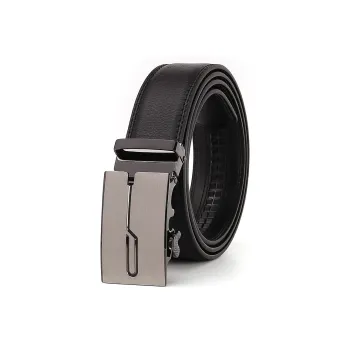 PISHUSHU Cow Leather Belts Men's Black Brown Width 4cm
