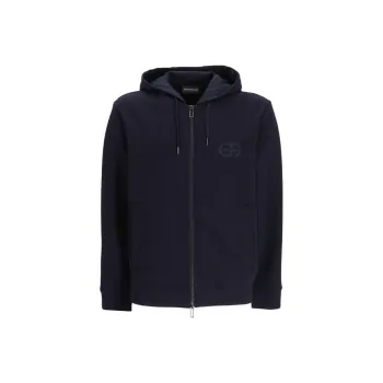EMPORIO ARMANI Logo embroidered Zipped Hoodie