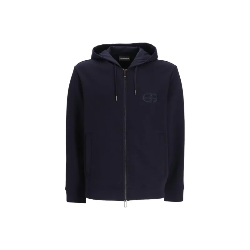 EMPORIO ARMANI Logo-embroidered Zipped Hoodie-0