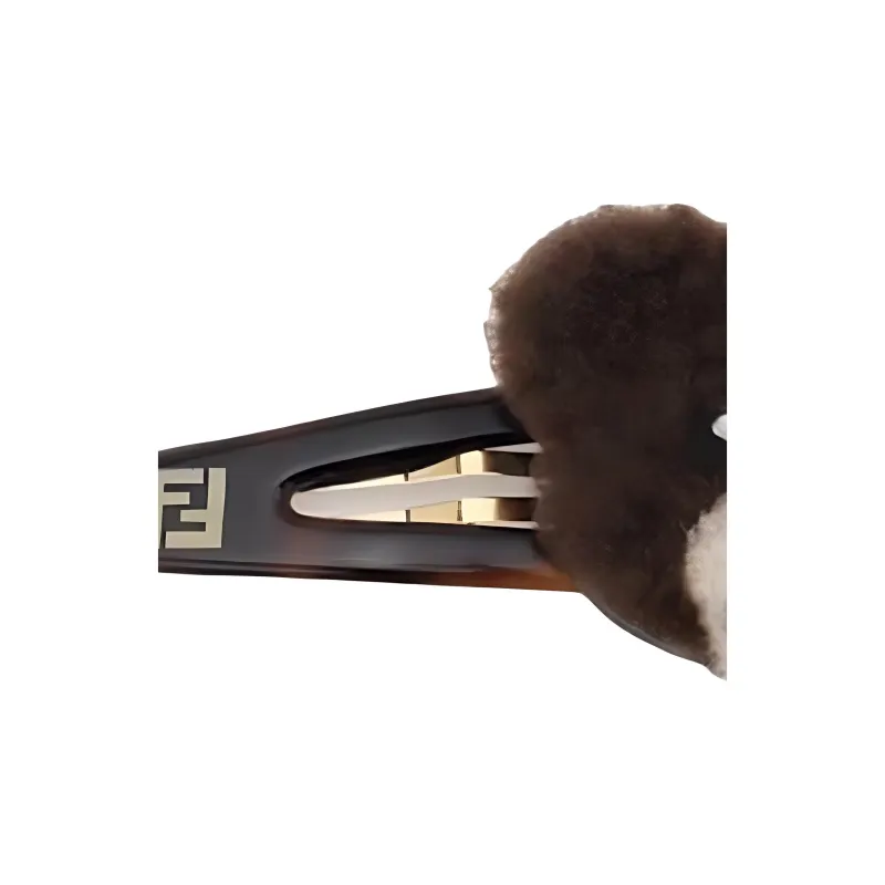 FENDI Hair Clips Women's Dark Brown-2