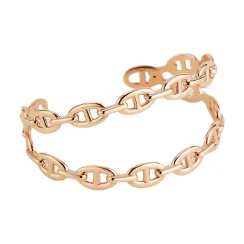HERMES 18K Rose Gold Bracelets Unisex Gold