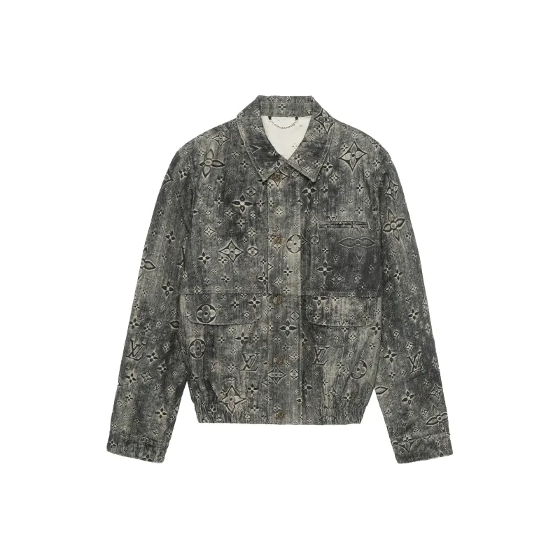 LOUIS VUITTON New Quarterly Products Of LV Denim Jacket Men's Gray-0