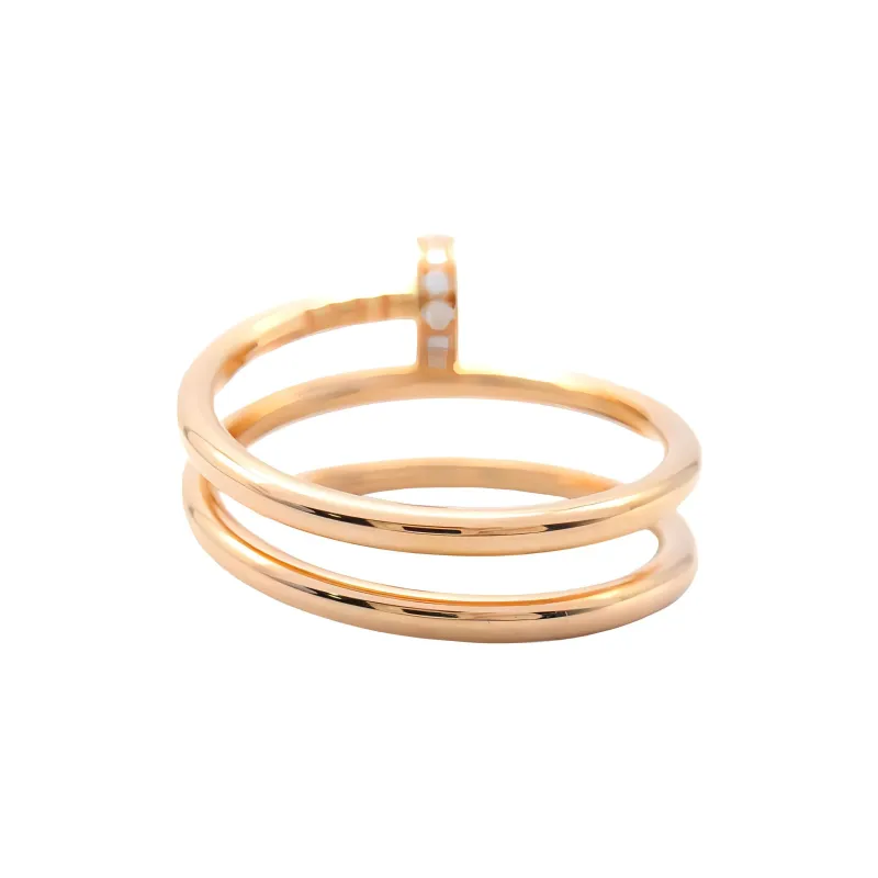 Cartier 2010s 18K Rose Gold Juste Un Clou Diamond Ring-1