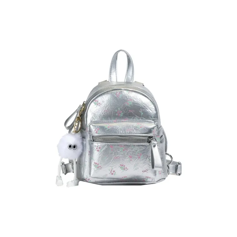 Yalu PU Backpack Unisex White/Silver/Black-23